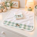 Kit 2 paninhos de boca em algodão egípcio Viena Verde - AC Baby