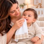 Kit 3 Paninhos de Boca em fralda Urso Vichy Bege - AC Baby