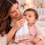 Kit 3 Paninhos de Boca em fralda Urso Vichy Rosa - AC Baby