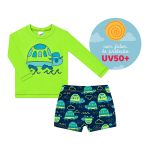 Conjunto de banho Tartaruguinhas: Camiseta Surfista + Sunga - Tip Top