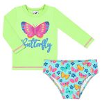Conjunto de banho Borboletinhas: Camiseta Surfista + Calcinha - Tip Top