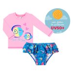 Conjunto de banho Peixinhos: Camiseta Surfista + Calcinha - Tip Top
