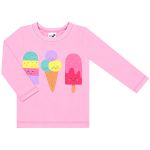 Conjunto de banho Sorvete Rosa: Camiseta Surfista + Boné + Calcinha - Tip Top