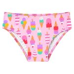 Conjunto de banho Sorvete Rosa: Camiseta Surfista + Boné + Calcinha - Tip Top