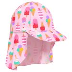 Conjunto de banho Sorvete Rosa: Camiseta Surfista + Boné + Calcinha - Tip Top