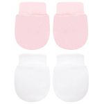 Kit 2 Pares de luvas em algodão egípcio Rosa/Branco - Bibe