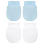 Kit 2 Pares de luvas em algodão egípcio Azul/Branco - Bibe