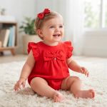 Body Vestido babadinhos em linem Vermelho - Bibe