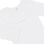 Body longo c/ Gola em algodão egípcio Bordado Inglês Branco - Bibe