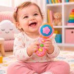 Microfone Baby Luz e Som Rosa (6m+) - Pais e Filhos