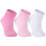 Kit 3 Meias Soquete Cano Médio Pink Rosa Branco - Lupo