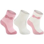 Kit 3 Meias Soquete Cano Médio Laço Pink Branco Rosa - Lupo