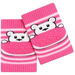 Kit Meia Sapatilha e Joelheira Antiderrapante atoalhada Ursa Rosa - Lupo