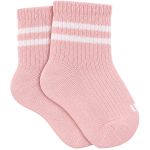Kit 2 Meias Soquete Cano Médio Listras Branco Rosé - Lupo
