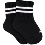 Kit 2 Meias Soquete Cano Médio Listras Branco Preto - Lupo