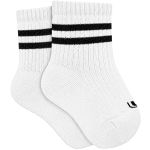 Kit 2 Meias Soquete Cano Médio Listras Branco Preto - Lupo