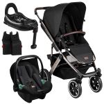Travel System: Salsa 4 Diamond Dolphin + Bebê Conforto Tulip + Base Isofix + Adaptadores (0-15kg) - ABC Design