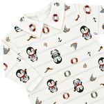 Macacão longo c/ golinha em algodão egípcio Pinguim Navy - Mini & Co.