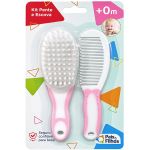 Kit Pente e Escova Rosa (0m+) - Pais e Filhos