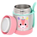 Pote Térmico Inox Parede Dupla com Talher BubaZoo Unicórnio 320ml (6m+) - Buba