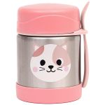 Pote Térmico Inox Parede Dupla com Talher BubaZoo Gato 320ml (6m+) - Buba