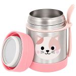 Pote Térmico Inox Parede Dupla com Talher BubaZoo Gato 320ml (6m+) - Buba