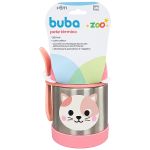 Pote Térmico Inox Parede Dupla com Talher BubaZoo Gato 320ml (6m+) - Buba