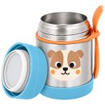 Pote Térmico Inox Parede Dupla com Talher BubaZoo Cachorro 320ml (6m+) - Buba