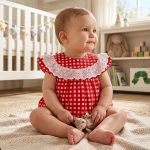 Body Vestido em meia malha e viscose Quadriculado Vermelho - Tip Top