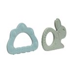 Kit 2 Mordedores de Silicone Texturizado Piccolo Azul e Verde (4m+) - Infanti