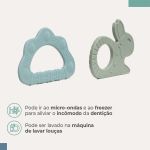Kit 2 Mordedores de Silicone Texturizado Piccolo Azul e Verde (4m+) - Infanti