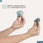 Kit 2 Mordedores de Silicone Texturizado Piccolo Azul e Verde (4m+) - Infanti