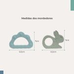 Kit 2 Mordedores de Silicone Texturizado Piccolo Azul e Verde (4m+) - Infanti