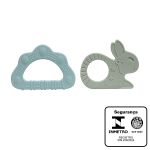 Kit 2 Mordedores de Silicone Texturizado Piccolo Azul e Verde (4m+) - Infanti