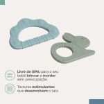 Kit 2 Mordedores de Silicone Texturizado Piccolo Azul e Verde (4m+) - Infanti