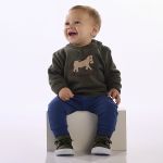 Calça em molecotton Azul Escuro - Up Baby