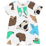 Macacão curto em meia malha Cachorrinhos - Up Baby