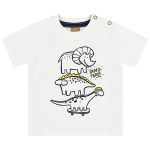 Camiseta c/ Bermuda em suedine Dinos Branco - Up Baby