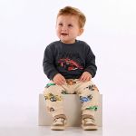Blusão c/ Calça em moletom Racing Cinza - Up Baby