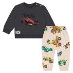 Blusão c/ Calça em moletom Racing Cinza - Up Baby