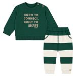 Blusão c/ Calça em molecotton Verde Posy - Up Baby