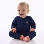 Body longo c/ Calça em malha térmica UV FPS +50 Azul Marinho - Up Baby