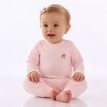 Body longo c/ Calça em malha térmica UV FPS +50 Rosa Claro - Up Baby
