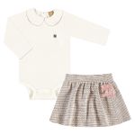 Body longo c/ Saia em malha tweed Rosa - Up Baby