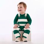 Jardineira c/ Body longo em molecotton Verde Posy - Up Baby