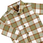 Body Camisa longa flanelado Xadrez Verde Oliva - Up Baby