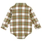 Body Camisa longa flanelado Xadrez Verde Oliva - Up Baby