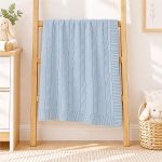 Manta em tricot Trançado Azul Bebê - Mini & Co.