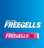 Display Bala Drops Freegells Morango Mentol 12un X27,6g