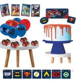 Kit Festa Liga Da Justiça - Decoração Festcolor 62 Peças